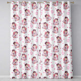 Valentines Couple Kissing Floral  Balloon Light Grey Background Seamless Pattern Readymade Eyelet Ring Top Thermal 100% Blackout Curtains
