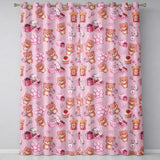 Cute Teddy Bears Hearts Balloons Gifts Blush Pink Seamless Pattern  Readymade Eyelet Ring Top Thermal 100% Blackout Curtains