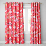 Cute Teddy Bears Hearts Balloons Gifts Red Background Seamless Pattern  Readymade Eyelet Ring Top Thermal 100% Blackout Curtains