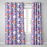 Cute Cupid Angels Hearts Sweets Violet Seamless Pattern  Readymade Eyelet Ring Top Thermal 100% Blackout Curtains