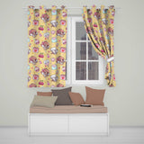 Cute Kawaii Cupid Angels Hearts Balloons Warm Beige Seamless Pattern  Readymade Eyelet Ring Top Thermal 100% Blackout Curtains