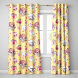 Cute Kawaii Cupid Angels Hearts Balloons Warm Beige Seamless Pattern  Readymade Eyelet Ring Top Thermal 100% Blackout Curtains
