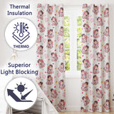 Romantic Couple Kissing Hearts Balloons Cute Seamless Pattern  Readymade Eyelet Ring Top Thermal 100% Blackout Curtains