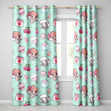 Cupid Angels Hearts Sweets Kawaii Valentine Seamless Pattern Mint Background  Readymade Eyelet Ring Top Thermal 100% Blackout Curtains