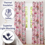 Cupid Angels Hearts Sweets Kawaii Valentine Seamless Pattern Pink Background  Readymade Eyelet Ring Top Thermal 100% Blackout Curtains