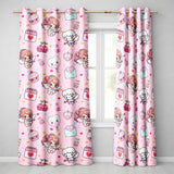 Cupid Angels Hearts Sweets Kawaii Valentine Seamless Pattern Pink Background  Readymade Eyelet Ring Top Thermal 100% Blackout Curtains
