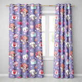 Cupid Angels Hearts Sweets Kawaii Valentine Seamless Pattern Purple Background  Readymade Eyelet Ring Top Thermal 100% Blackout Curtains