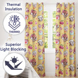 Cupid Angels Hearts Sweets Kawaii Valentine Seamless Pattern Yellow Background  Readymade Eyelet Ring Top Thermal 100% Blackout Curtains