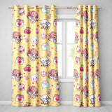 Cupid Angels Hearts Sweets Kawaii Valentine Seamless Pattern Yellow Background  Readymade Eyelet Ring Top Thermal 100% Blackout Curtains