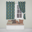 Hand Painted Lemon Fruit Flowing Water Waves Seamless Pattern Coastal Style  Readymade Eyelet Ring Top Thermal 100% Blackout Curtains
