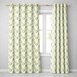 Elegant Vintage Paisley Floral Ornamental Seamless Pattern Soft Neutral Design  Readymade Eyelet Ring Top Thermal 100% Blackout Curtains