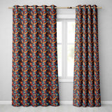 Vibrant Cubist Abstract Swirl Shapes Artistic Seamless Pattern Design  Readymade Eyelet Ring Top Thermal 100% Blackout Curtains