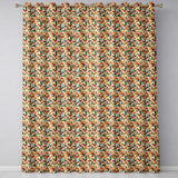 Modern  Geometric Shapes Beige Blue Orange Seamless Pattern  Readymade Eyelet Ring Top Thermal 100% Blackout Curtains