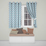 Cute Pink Flamingo Birds in Soft Blue Watercolor Lagoon Seamless Pattern  Readymade Eyelet Ring Top Thermal 100% Blackout Curtains