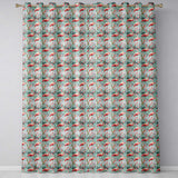 Elegant Flamingo Birds with Floral Wetland Background Seamless Pattern  Readymade Eyelet Ring Top Thermal 100% Blackout Curtains