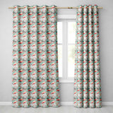 Elegant Flamingo Birds with Floral Wetland Background Seamless Pattern  Readymade Eyelet Ring Top Thermal 100% Blackout Curtains