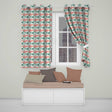 Artistic Flamingo Silhouettes with Abstract Tropical Brush Seamless Pattern  Readymade Eyelet Ring Top Thermal 100% Blackout Curtains