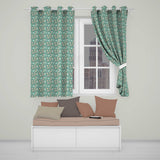 Teal Gold Balloon Starry Seamless Pattern Elegant Party Celebration Design  Readymade Eyelet Ring Top Thermal 100% Blackout Curtains