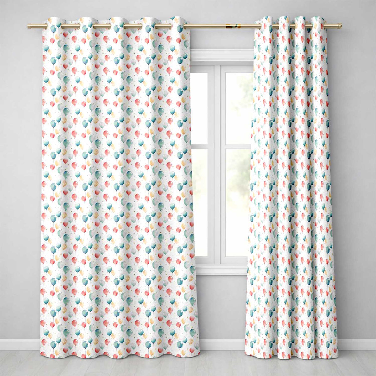 Confetti Balloon Party Seamless Pattern Light Celebration Background Design  Readymade Eyelet Ring Top Thermal 100% Blackout Curtains