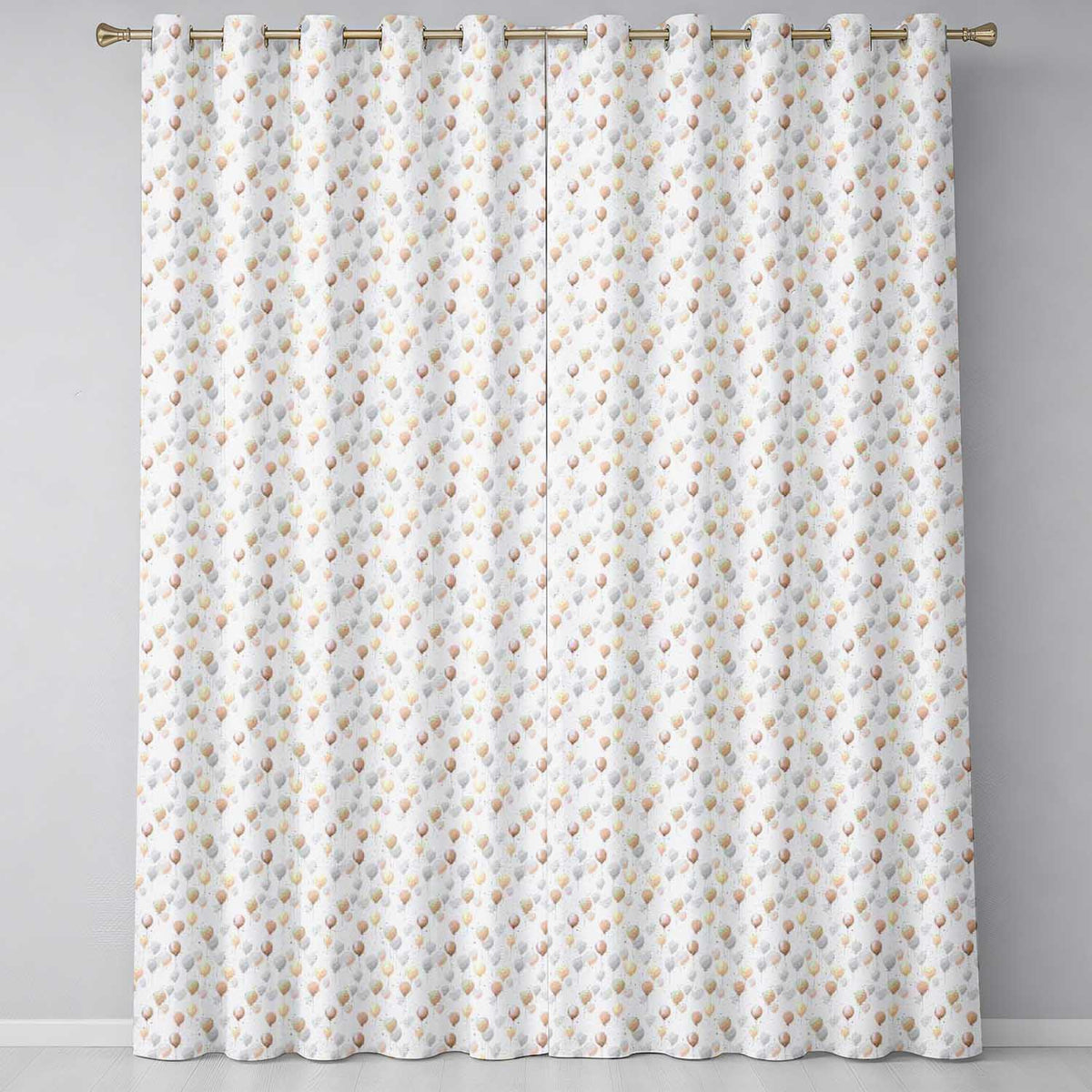 Pastel Balloon Elegant Seamless Pattern Soft Celebration Background Design  Readymade Eyelet Ring Top Thermal 100% Blackout Curtains