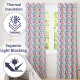 Bright Watercolor Balloons with Blue Purple Tones Seamless Pattern  Readymade Eyelet Ring Top Thermal 100% Blackout Curtains
