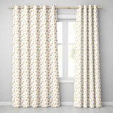 Elegant Gold and White Balloons Confetti Seamless Pattern  Readymade Eyelet Ring Top Thermal 100% Blackout Curtains