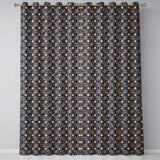 Dark Navy Gold Botanical Floral Luxury Seamless Pattern  Readymade Eyelet Ring Top Thermal 100% Blackout Curtains