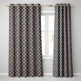 Dark Navy Gold Botanical Floral Luxury Seamless Pattern  Readymade Eyelet Ring Top Thermal 100% Blackout Curtains