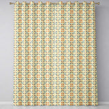 Modern Organic Leaf and Petal Pattern in Warm Neutrals and Blue Accents  Readymade Eyelet Ring Top Thermal 100% Blackout Curtains