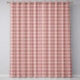 Elegant Geometric Floral Star Pattern in Blush Pink and Navy Tones  Readymade Eyelet Ring Top Thermal 100% Blackout Curtains