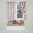 Classic Fleur de Lis Pattern in Mauve on Cream Vintage Style  Readymade Eyelet Ring Top Thermal 100% Blackout Curtains