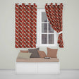 Bold Red Floral Vintage Seamless Pattern Beige Background Botanical  Readymade Eyelet Ring Top Thermal 100% Blackout Curtains