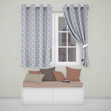 Soft Blue Floral Bird Branch Toile Style Seamless Vintage Pattern  Readymade Eyelet Ring Top Thermal 100% Blackout Curtains