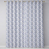 Soft Blue Floral Bird Branch Toile Style Seamless Vintage Pattern  Readymade Eyelet Ring Top Thermal 100% Blackout Curtains