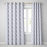Soft Blue Floral Bird Branch Toile Style Seamless Vintage Pattern  Readymade Eyelet Ring Top Thermal 100% Blackout Curtains
