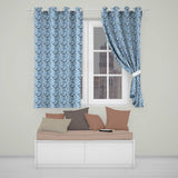 Blue Floral Bird Botanical Vintage Seamless Pattern  Readymade Eyelet Ring Top Thermal 100% Blackout Curtains