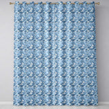 Blue Floral Bird Botanical Vintage Seamless Pattern  Readymade Eyelet Ring Top Thermal 100% Blackout Curtains