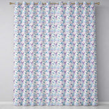 Pastel Tropical Hibiscus Lilys Leaf Floral Seamless Pattern  Readymade Eyelet Ring Top Thermal 100% Blackout Curtains