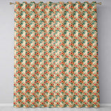 Vintage Beige Tropic Hibiscus Palm Floral Seamless Pattern  Readymade Eyelet Ring Top Thermal 100% Blackout Curtains