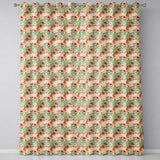 Japanese Fans Floral Blossom Soft Pastel Seamless Pattern  Readymade Eyelet Ring Top Thermal 100% Blackout Curtains