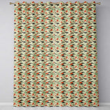 Japanese Fans Sakura Floral Wave Seamless Pattern  Readymade Eyelet Ring Top Thermal 100% Blackout Curtains