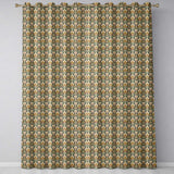 Luxury Gold Leaf Damask on Black Background Seamless Pattern  Readymade Eyelet Ring Top Thermal 100% Blackout Curtains