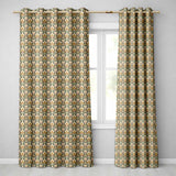 Luxury Gold Leaf Damask on Black Background Seamless Pattern  Readymade Eyelet Ring Top Thermal 100% Blackout Curtains
