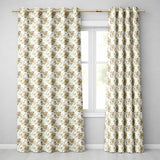 Vintage Neutral Rose Floral Garden Seamless Pattern  Readymade Eyelet Ring Top Thermal 100% Blackout Curtains