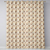Elegant Beige Floral Watercolor Petal Burst Seamless Pattern  Readymade Eyelet Ring Top Thermal 100% Blackout Curtains
