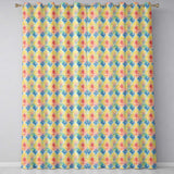 Rainbow Watercolor Damask Artistic Seamless Pattern  Readymade Eyelet Ring Top Thermal 100% Blackout Curtains