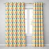 Rainbow Watercolor Damask Artistic Seamless Pattern  Readymade Eyelet Ring Top Thermal 100% Blackout Curtains