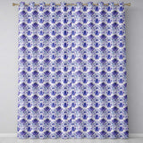 Deep Indigo Floral Damask Vintage Seamless Pattern  Readymade Eyelet Ring Top Thermal 100% Blackout Curtains