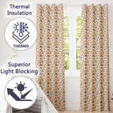 Autumn Mushroom Scatter Warm Earthy Seamless Pattern  Readymade Eyelet Ring Top Thermal 100% Blackout Curtains