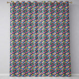 Vibrant Neon Fantasy Mushroom Forest Seamless Pattern  Readymade Eyelet Ring Top Thermal 100% Blackout Curtains